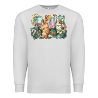 Dove Grey Easter Day wine glasses bunny Premium Sweatshirt - HowdyJamesFarm