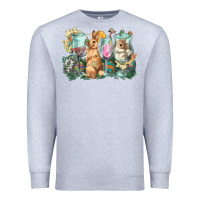 Heather Grey Easter Day wine glasses bunny Premium Sweatshirt - HowdyJamesFarm