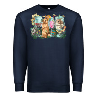 Navy Easter Day wine glasses bunny Premium Sweatshirt - HowdyJamesFarm