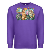 Purple Easter Day wine glasses bunny Premium Sweatshirt - HowdyJamesFarm