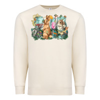 Sandshell Easter Day wine glasses bunny Premium Sweatshirt - HowdyJamesFarm