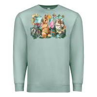 Seafoam Easter Day wine glasses bunny Premium Sweatshirt - HowdyJamesFarm