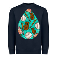 Navy baseball and western roses teardrop  5 Heavyweight Sweatshirt - BundleAndBundleShop