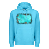 Ocean Blue gemstone leopard background Premium Hoodie - JahusDesignShop
