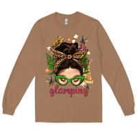 Toasted Coconut Glamping Messy Bun With Glamping Camp Tent Bbs Long Sleeve Tee - BundleAndBundleShop