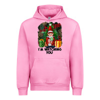 Fuchsia Pink I'm Watching You Elf Urban Hoodie - FaDigitalArtStudio