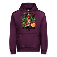 Mauve Wine I'm Watching You Elf Urban Hoodie - FaDigitalArtStudio