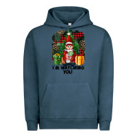 Pigment Midnight Navy I'm Watching You Elf Urban Hoodie - FaDigitalArtStudio