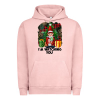 Pigment Salmon I'm Watching You Elf Urban Hoodie - FaDigitalArtStudio