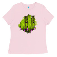 Bubblegum Pink halloween patch Ladies Tee - BundleAndBundleShop
