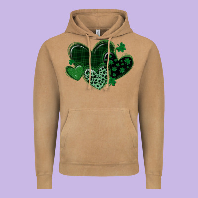 Leopard Hearts St Patricks Day Vintage Hoodie Designed By Maliassmallbusiness