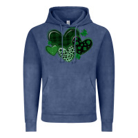 Vintage Denim leopard hearts st patricks day Vintage Hoodie - MaliasSmallBusiness