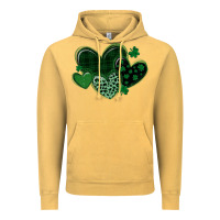 Vintage Mustard leopard hearts st patricks day Vintage Hoodie - MaliasSmallBusiness