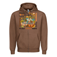 Chestnut Thankful Zipper Hoodie - texasbilliewilder