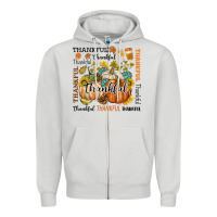 Dove Grey Thankful Zipper Hoodie - texasbilliewilder