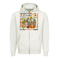 Oatmeal Heather Thankful Zipper Hoodie - texasbilliewilder