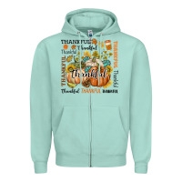 Seafoam Thankful Zipper Hoodie - texasbilliewilder
