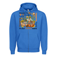 True Royal Thankful Zipper Hoodie - texasbilliewilder