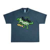 Midnight Navy teacher saurus Urban Heavy Tee - MaliasSmallBusiness