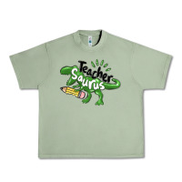 Oil Green teacher saurus Urban Heavy Tee - MaliasSmallBusiness