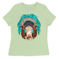 Matcha hereford indian headdress Ladies Tee - JahusDesignShop