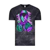Cloud Black purple and green anal cancer with boxing gloves na Vintage Tee - NancyCooperArtShop