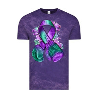 Cloud Purple purple and green anal cancer with boxing gloves na Vintage Tee - NancyCooperArtShop