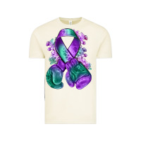 Purple And Green Anal Cancer With Boxing Gloves Na Vintage Tee | Teevron