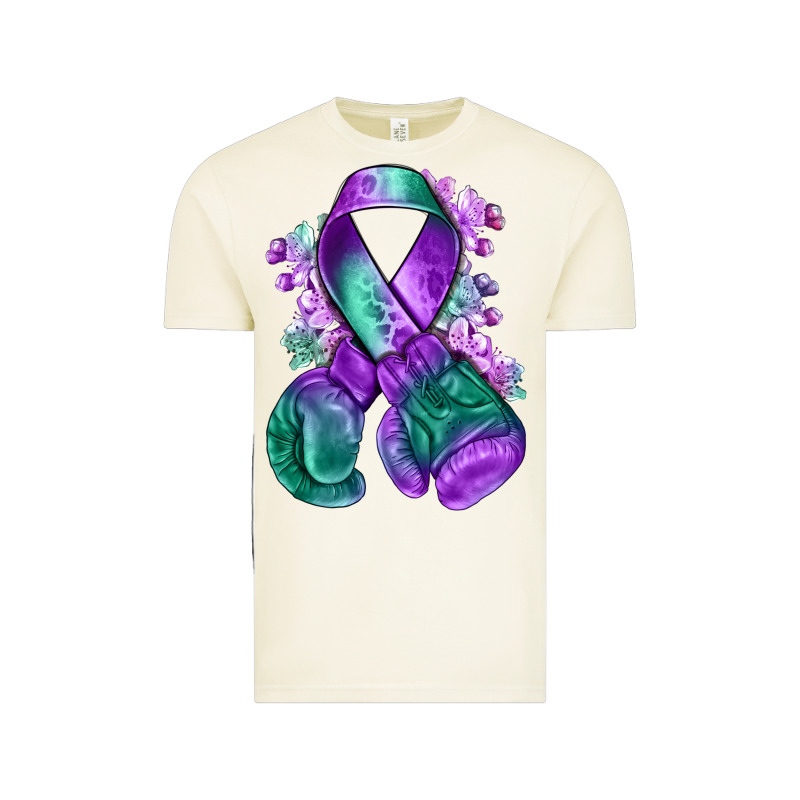 Purple And Green Anal Cancer With Boxing Gloves Na Vintage Tee by NancyCooperArtShop | Teevron