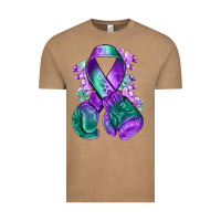 Vintage Coffee purple and green anal cancer with boxing gloves na Vintage Tee - NancyCooperArtShop