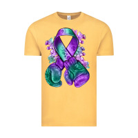 Vintage Mustard purple and green anal cancer with boxing gloves na Vintage Tee - NancyCooperArtShop