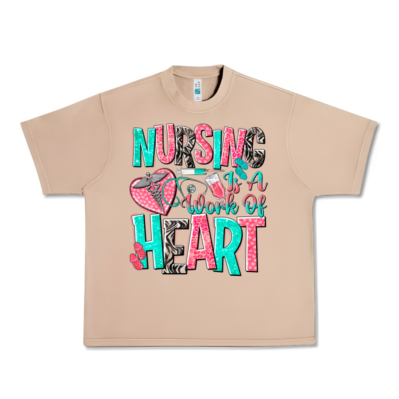 Nursing Is A Work Of Heart Urban Heavy Tee by NancyCooperArtShop | Teevron