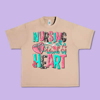 Nursing Is A Work Of Heart Urban Heavy Tee Designed By Nancycooperartshop