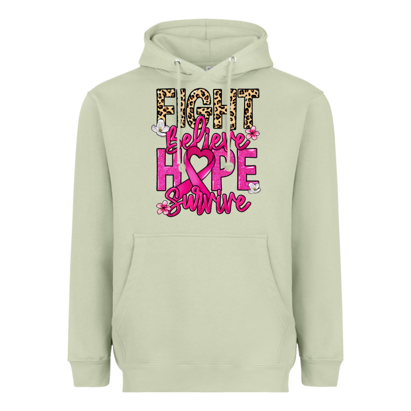 Fight Believe Hope Survive Cancer Awareness Heavyweight Hoodie by HowdyJamesFarm | Teevron