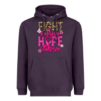 Plum Fight believe hope survive Cancer Awareness Heavyweight Hoodie - HowdyJamesFarm