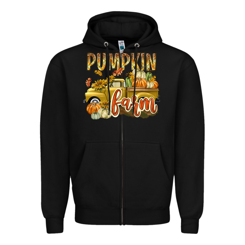 Pumpkin Farm With Truck Zipper Hoodie by texasbilliewilder | Teevron
