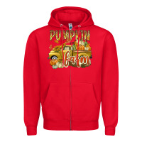 Red Pumpkin farm with truck Zipper Hoodie - texasbilliewilder