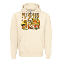 Sandshell Pumpkin farm with truck Zipper Hoodie - texasbilliewilder