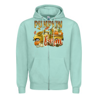 Seafoam Pumpkin farm with truck Zipper Hoodie - texasbilliewilder