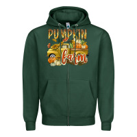 Sports Green Pumpkin farm with truck Zipper Hoodie - texasbilliewilder
