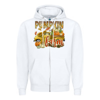 White Pumpkin farm with truck Zipper Hoodie - texasbilliewilder