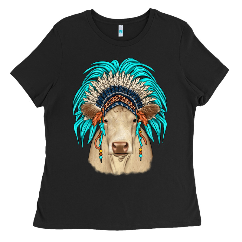 Charolais Indian Headdress Ladies Tee by JahusDesignShop | Teevron