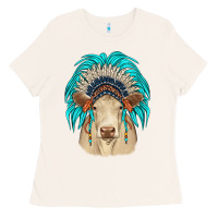 Bone charolais indian headdress Ladies Tee - JahusDesignShop