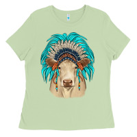 Matcha charolais indian headdress Ladies Tee - JahusDesignShop