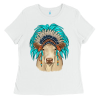 White charolais indian headdress Ladies Tee - JahusDesignShop