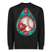 Black baseball and western roses teardrop  7 Heavyweight Sweatshirt - BundleAndBundleShop