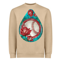Mushroom baseball and western roses teardrop  7 Heavyweight Sweatshirt - BundleAndBundleShop