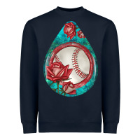 Navy baseball and western roses teardrop  7 Heavyweight Sweatshirt - BundleAndBundleShop