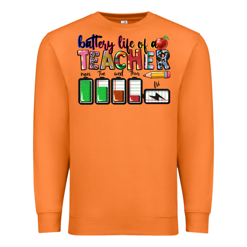 Battery Life Of Teacher Premium Sweatshirt by CowGirlArtShop | Teevron