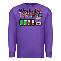 Purple battery life of teacher Premium Sweatshirt - CowGirlArtShop
